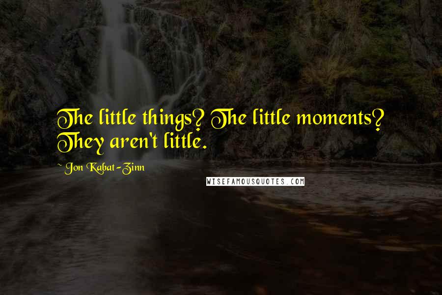Jon Kabat-Zinn Quotes: The little things? The little moments? They aren't little.