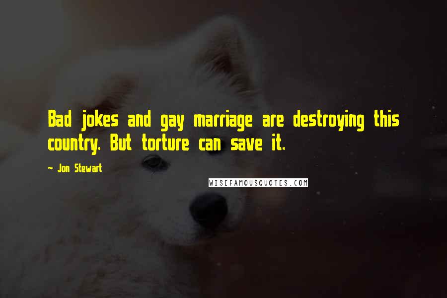Jon Stewart Quotes: Bad jokes and gay marriage are destroying this country. But torture can save it.