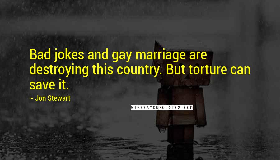 Jon Stewart Quotes: Bad jokes and gay marriage are destroying this country. But torture can save it.