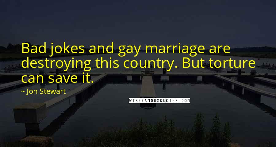 Jon Stewart Quotes: Bad jokes and gay marriage are destroying this country. But torture can save it.