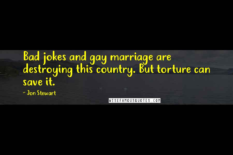 Jon Stewart Quotes: Bad jokes and gay marriage are destroying this country. But torture can save it.