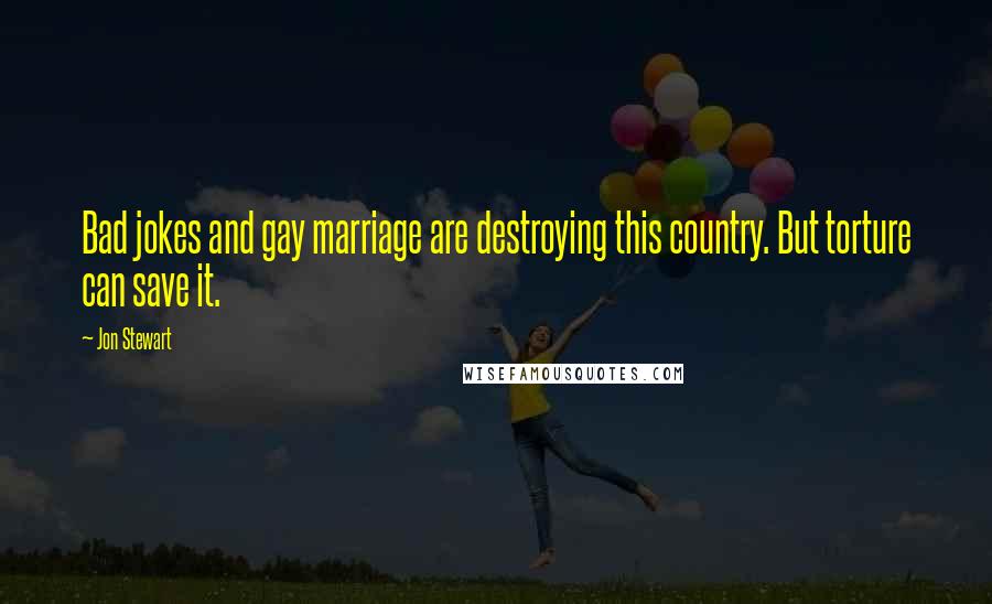 Jon Stewart Quotes: Bad jokes and gay marriage are destroying this country. But torture can save it.