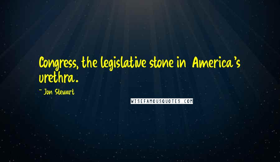 Jon Stewart Quotes: Congress, the legislative stone in America's urethra.