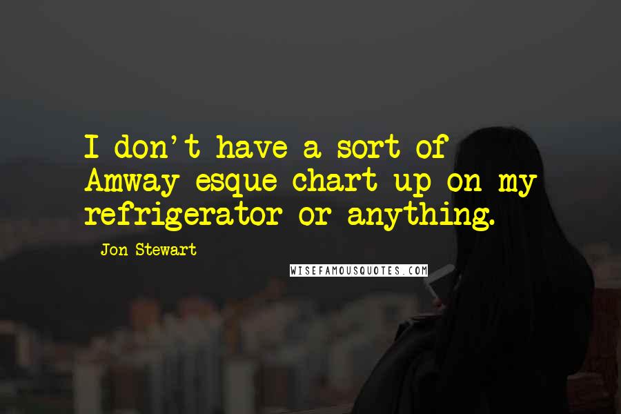 Jon Stewart Quotes: I don't have a sort of Amway-esque chart up on my refrigerator or anything.
