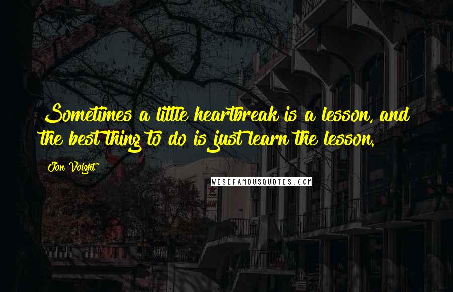 Jon Voight Quotes: Sometimes a little heartbreak is a lesson, and the best thing to do is just learn the lesson.