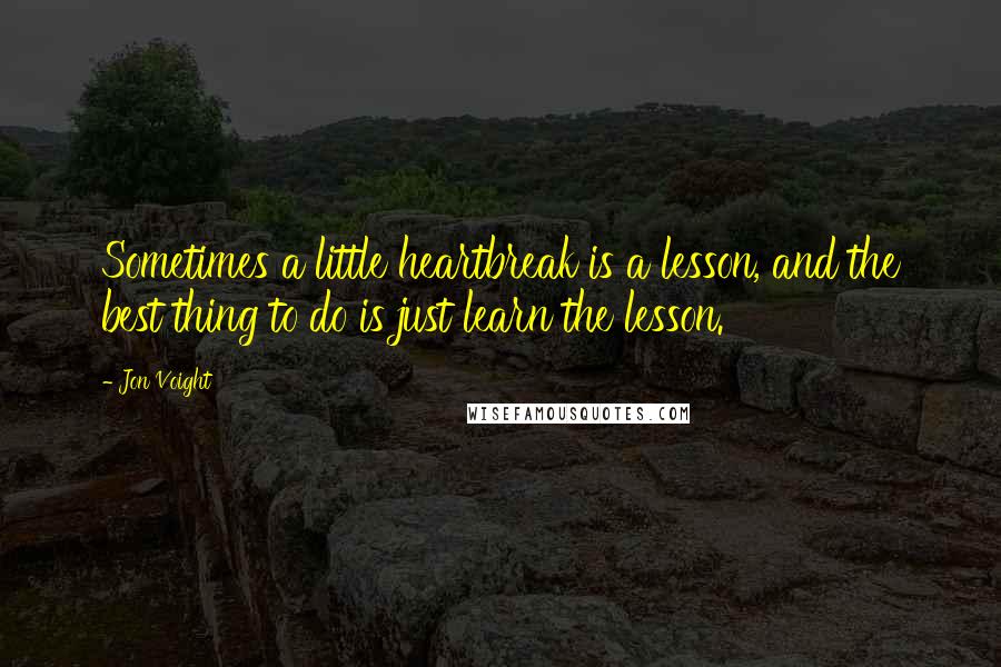 Jon Voight Quotes: Sometimes a little heartbreak is a lesson, and the best thing to do is just learn the lesson.