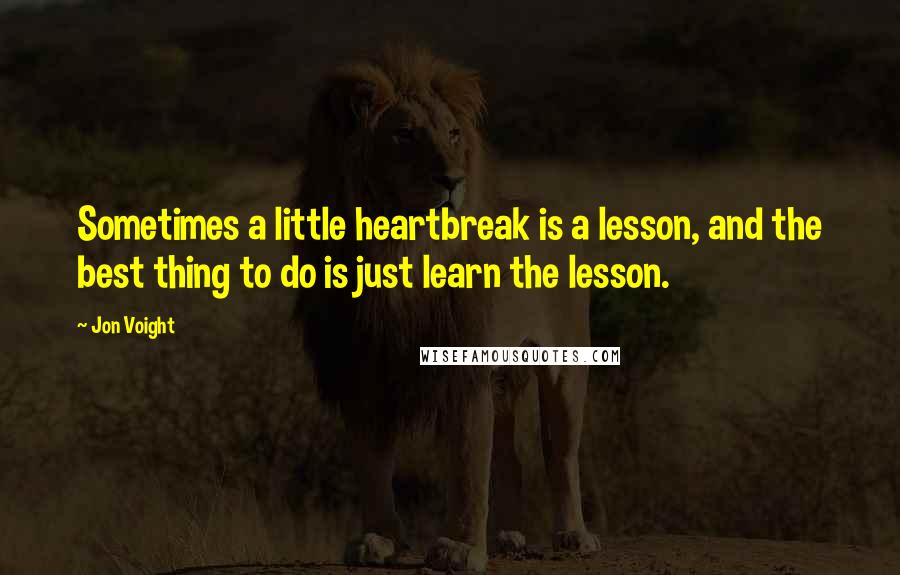 Jon Voight Quotes: Sometimes a little heartbreak is a lesson, and the best thing to do is just learn the lesson.