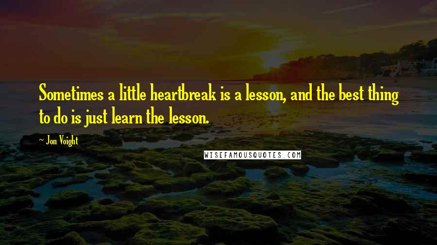 Jon Voight Quotes: Sometimes a little heartbreak is a lesson, and the best thing to do is just learn the lesson.