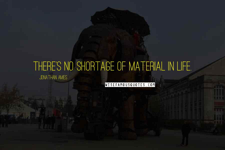 Jonathan Ames Quotes: There's no shortage of material in life.