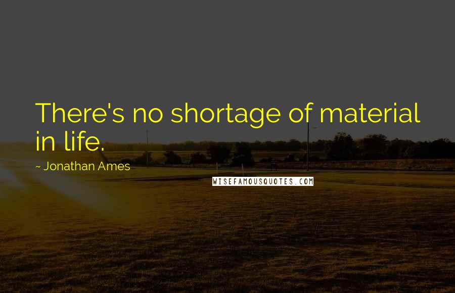 Jonathan Ames Quotes: There's no shortage of material in life.