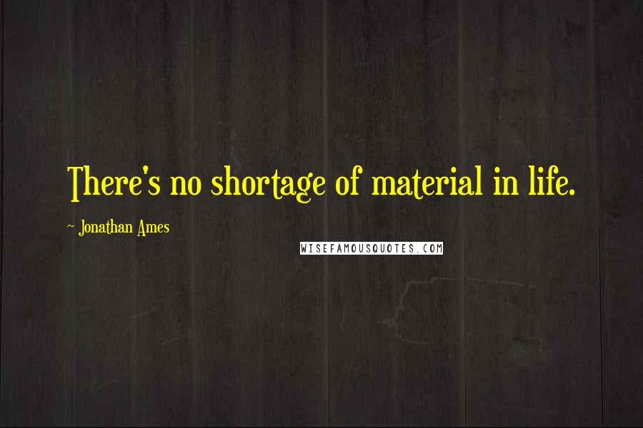 Jonathan Ames Quotes: There's no shortage of material in life.