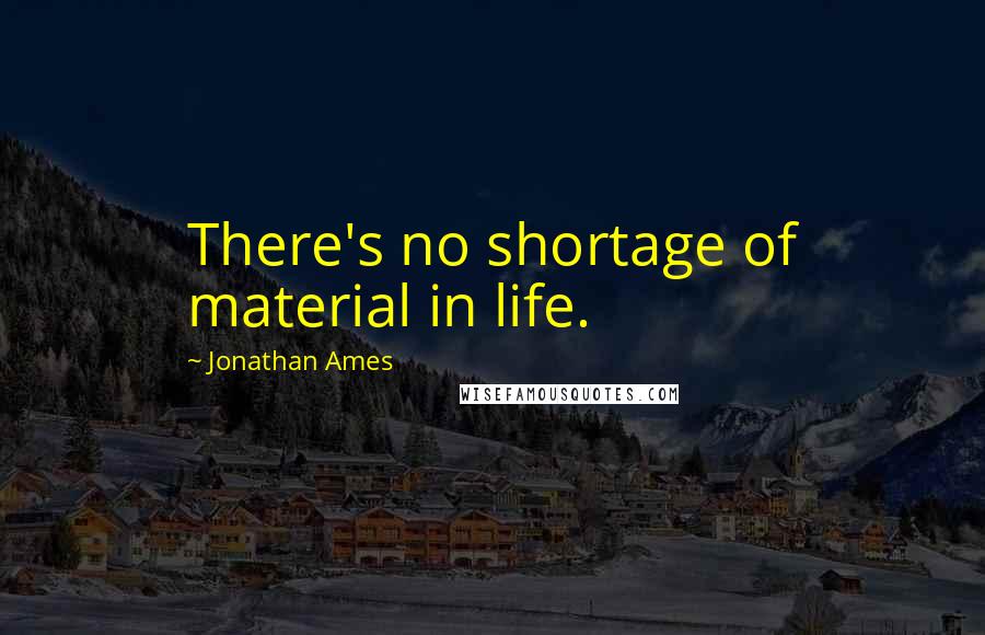 Jonathan Ames Quotes: There's no shortage of material in life.