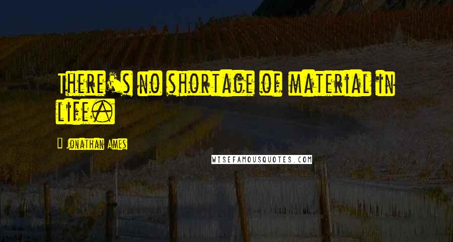 Jonathan Ames Quotes: There's no shortage of material in life.