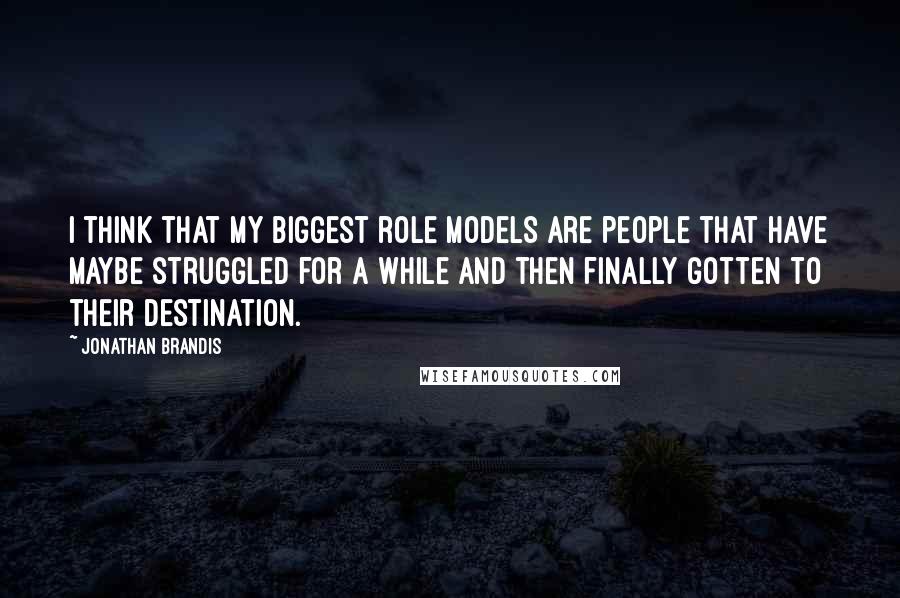 Jonathan Brandis Quotes: I think that my biggest role models are people that have maybe struggled for a while and then finally gotten to their destination.