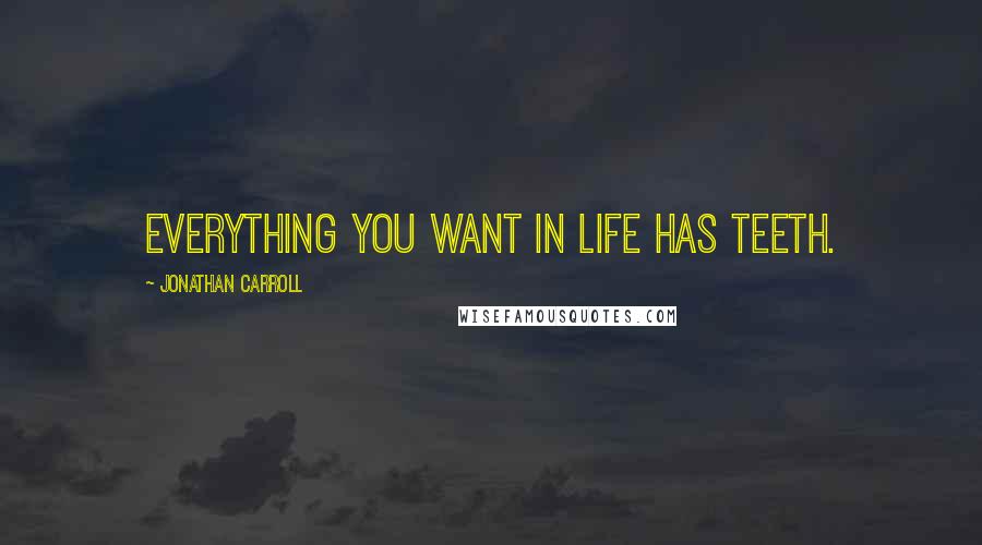 Jonathan Carroll Quotes: Everything you want in life has teeth.