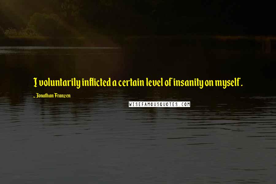 Jonathan Franzen Quotes: I voluntarily inflicted a certain level of insanity on myself.