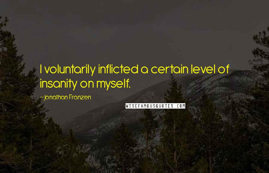 Jonathan Franzen Quotes: I voluntarily inflicted a certain level of insanity on myself.