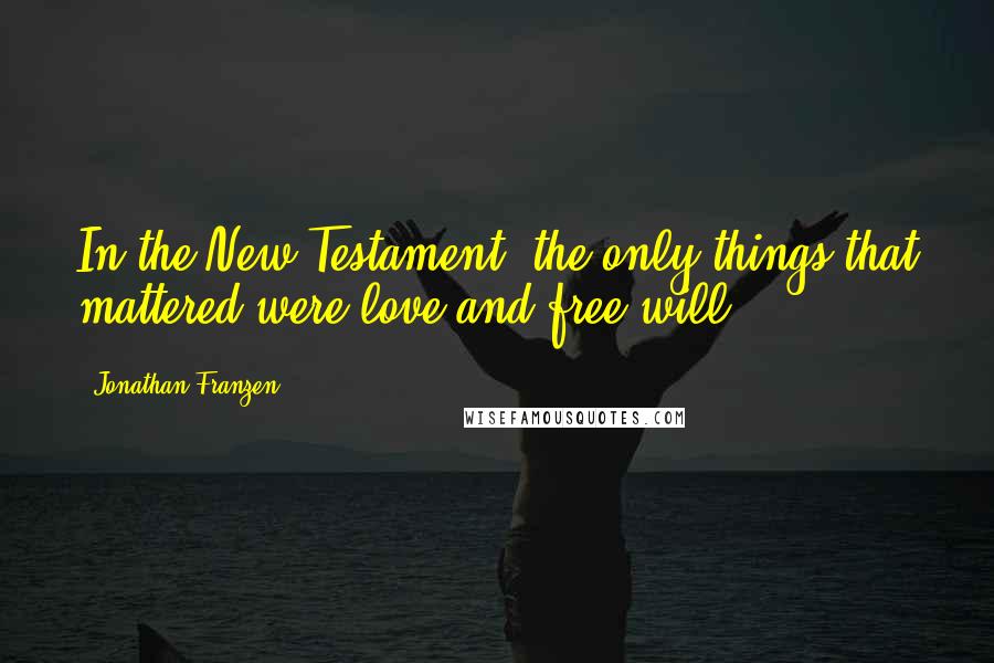 Jonathan Franzen Quotes: In the New Testament, the only things that mattered were love and free will.