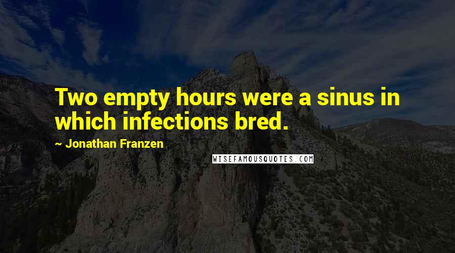 Jonathan Franzen Quotes: Two empty hours were a sinus in which infections bred.