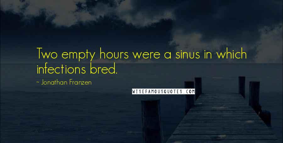 Jonathan Franzen Quotes: Two empty hours were a sinus in which infections bred.