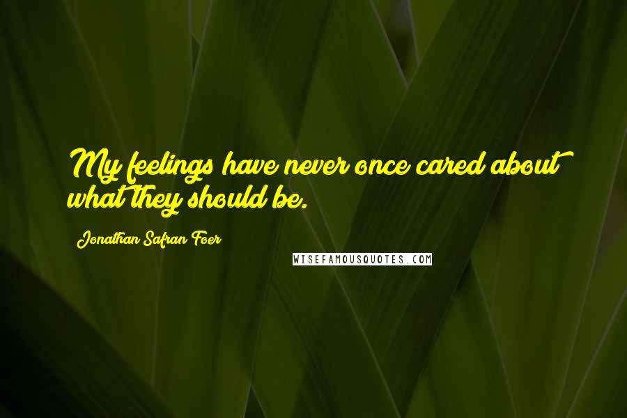 Jonathan Safran Foer Quotes: My feelings have never once cared about what they should be.