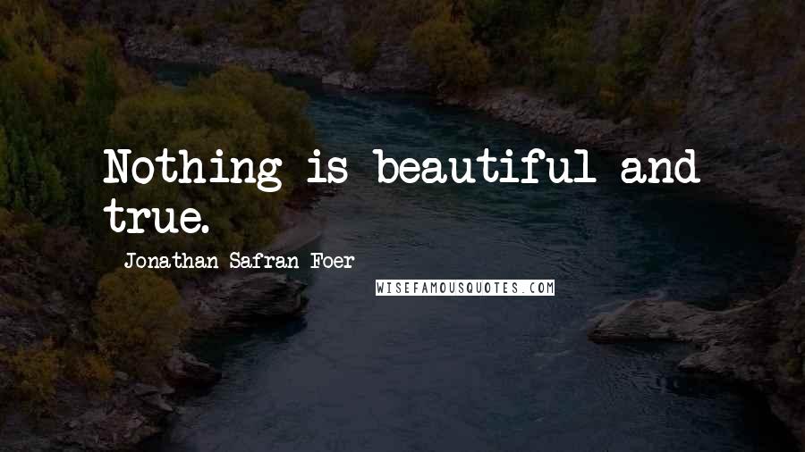Jonathan Safran Foer Quotes: Nothing is beautiful and true.