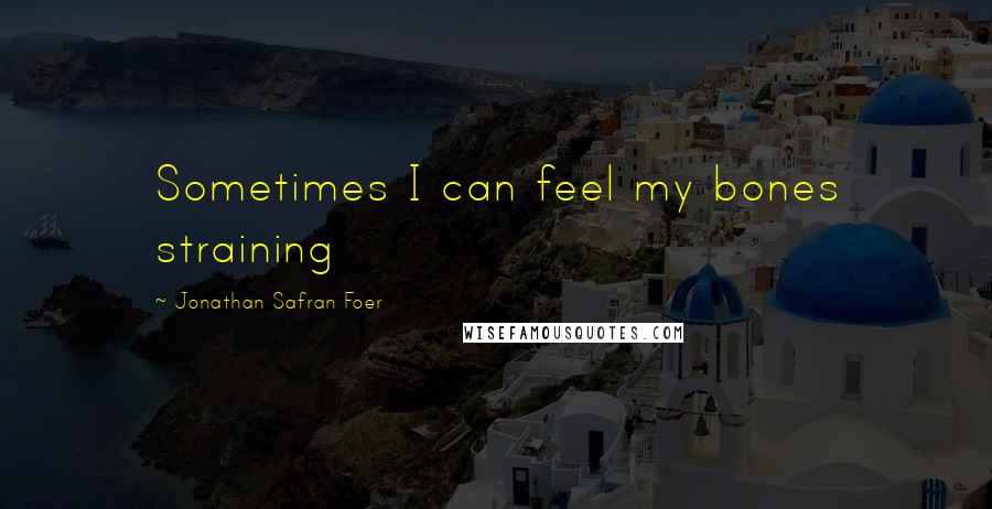 Jonathan Safran Foer Quotes: Sometimes I can feel my bones straining