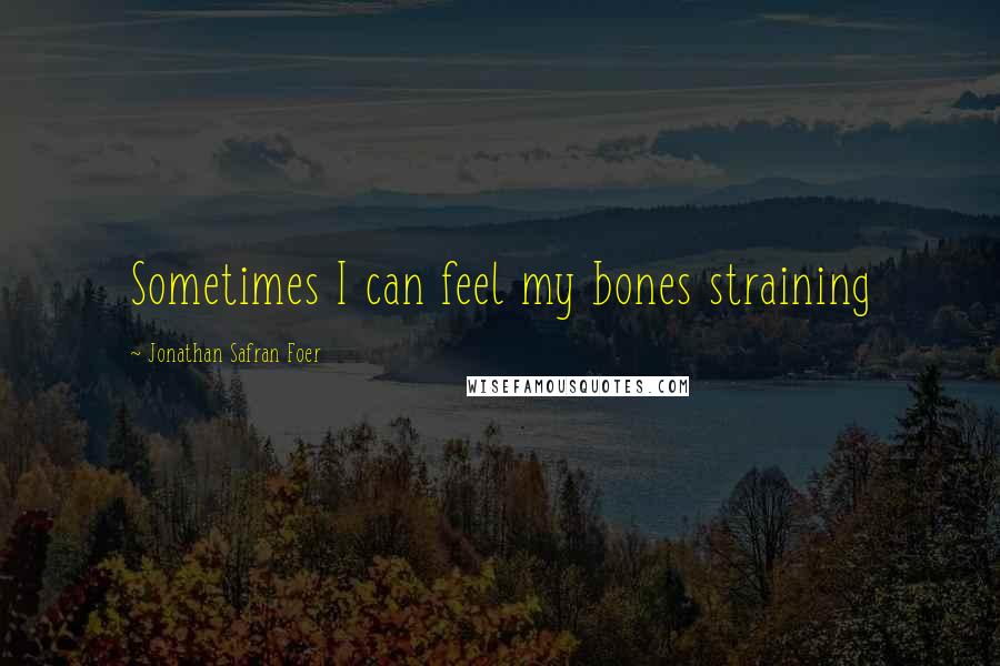 Jonathan Safran Foer Quotes: Sometimes I can feel my bones straining