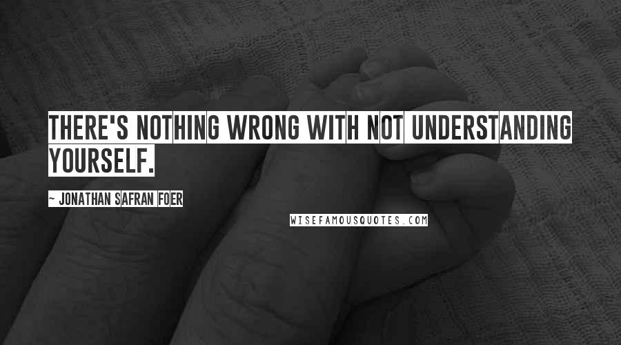 Jonathan Safran Foer Quotes: There's nothing wrong with not understanding yourself.