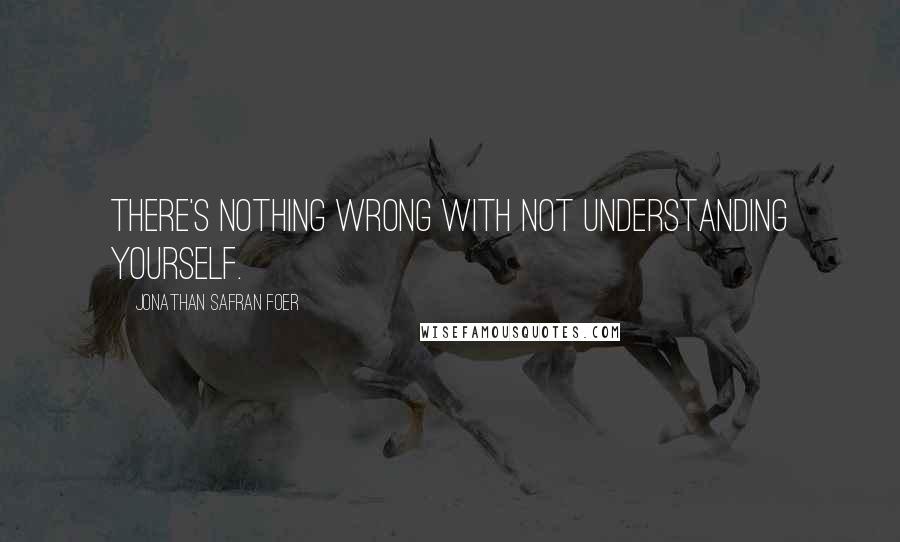 Jonathan Safran Foer Quotes: There's nothing wrong with not understanding yourself.