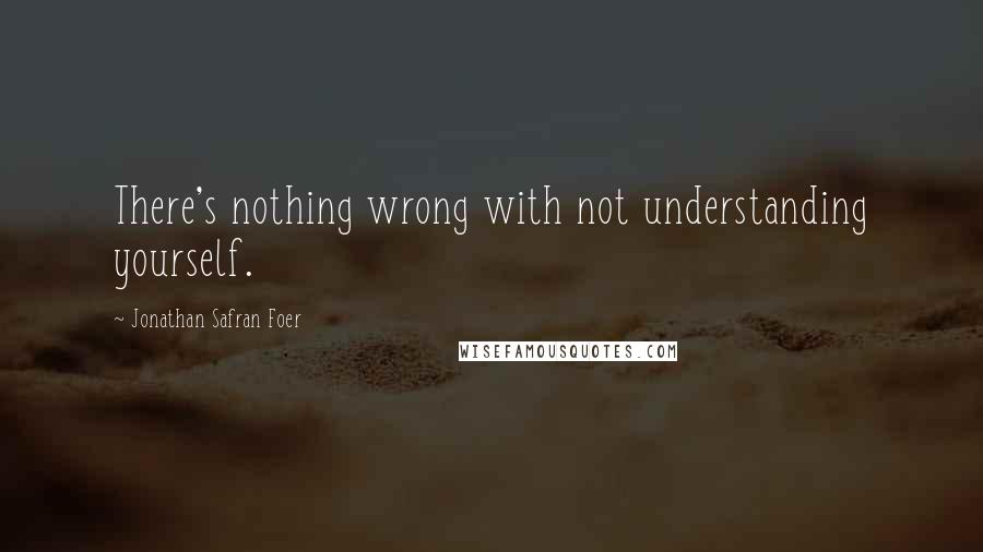 Jonathan Safran Foer Quotes: There's nothing wrong with not understanding yourself.