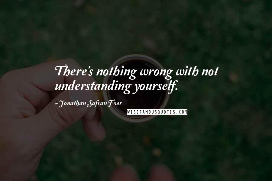 Jonathan Safran Foer Quotes: There's nothing wrong with not understanding yourself.