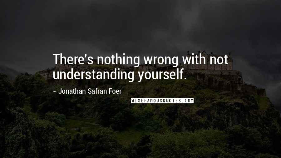 Jonathan Safran Foer Quotes: There's nothing wrong with not understanding yourself.