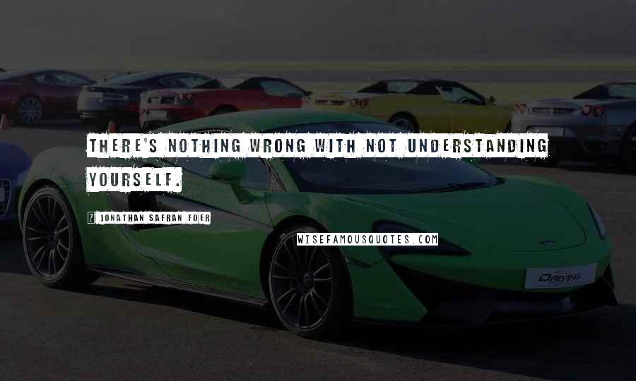 Jonathan Safran Foer Quotes: There's nothing wrong with not understanding yourself.