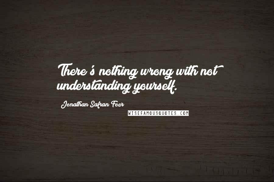 Jonathan Safran Foer Quotes: There's nothing wrong with not understanding yourself.