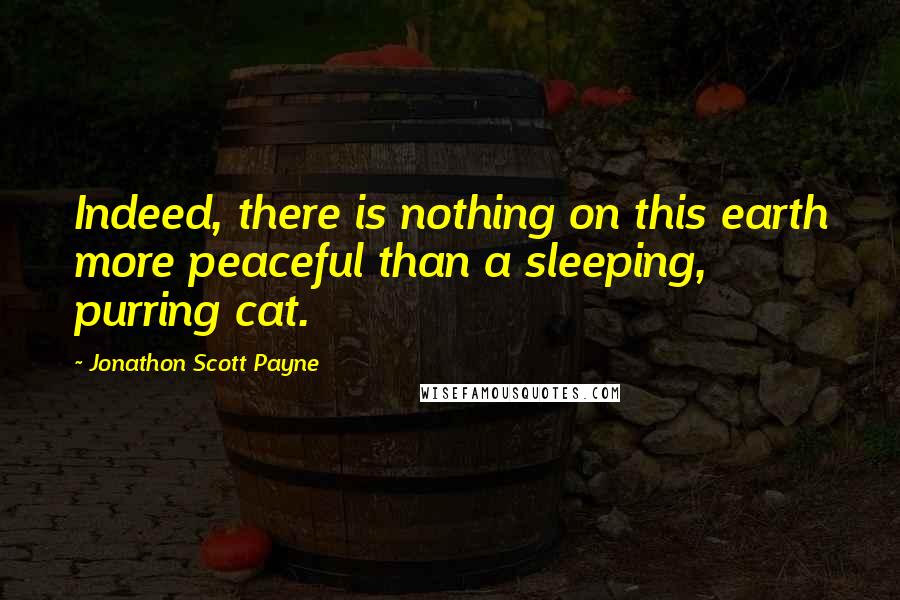 Jonathon Scott Payne Quotes: Indeed, there is nothing on this earth more peaceful than a sleeping, purring cat.