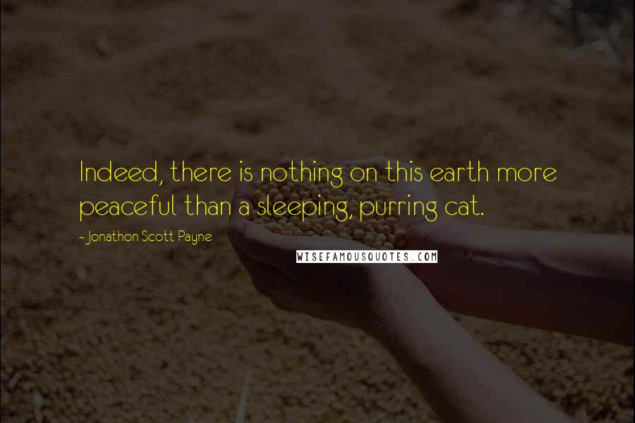 Jonathon Scott Payne Quotes: Indeed, there is nothing on this earth more peaceful than a sleeping, purring cat.