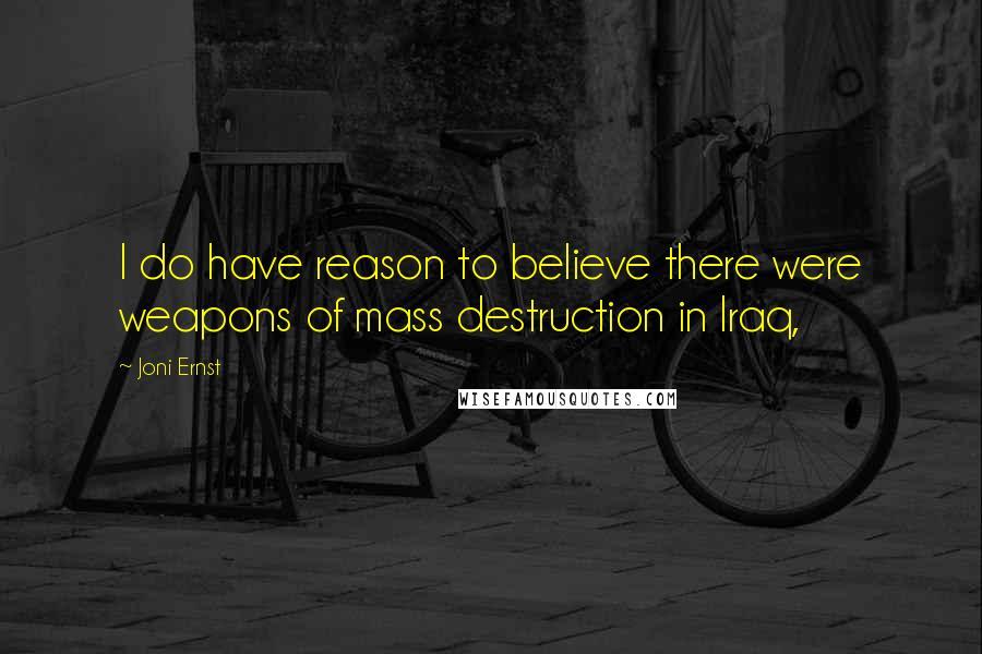 Joni Ernst Quotes: I do have reason to believe there were weapons of mass destruction in Iraq,