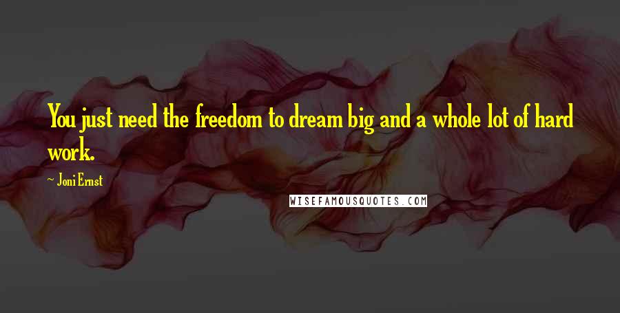 Joni Ernst Quotes: You just need the freedom to dream big and a whole lot of hard work.