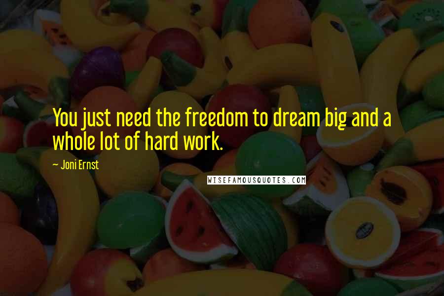 Joni Ernst Quotes: You just need the freedom to dream big and a whole lot of hard work.