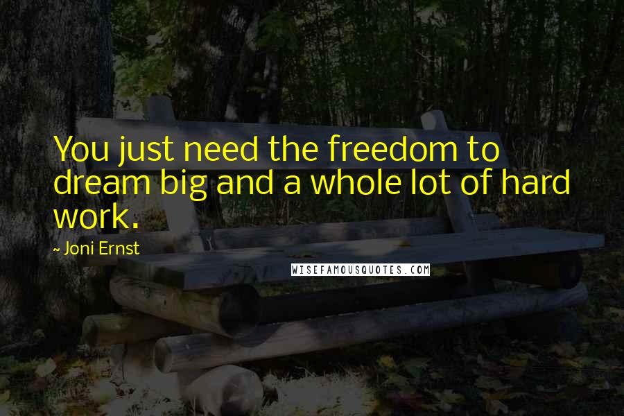 Joni Ernst Quotes: You just need the freedom to dream big and a whole lot of hard work.