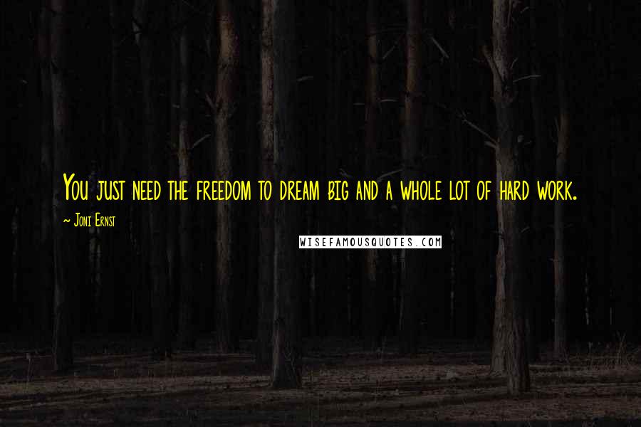 Joni Ernst Quotes: You just need the freedom to dream big and a whole lot of hard work.