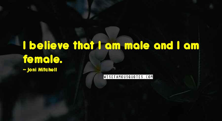 Joni Mitchell Quotes: I believe that I am male and I am female.