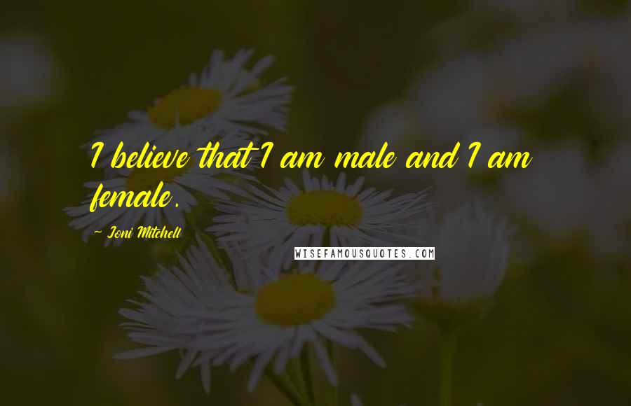 Joni Mitchell Quotes: I believe that I am male and I am female.