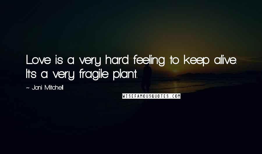 Joni Mitchell Quotes: Love is a very hard feeling to keep alive. It's a very fragile plant.