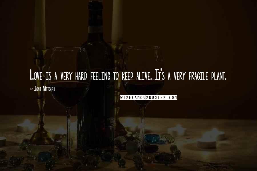 Joni Mitchell Quotes: Love is a very hard feeling to keep alive. It's a very fragile plant.