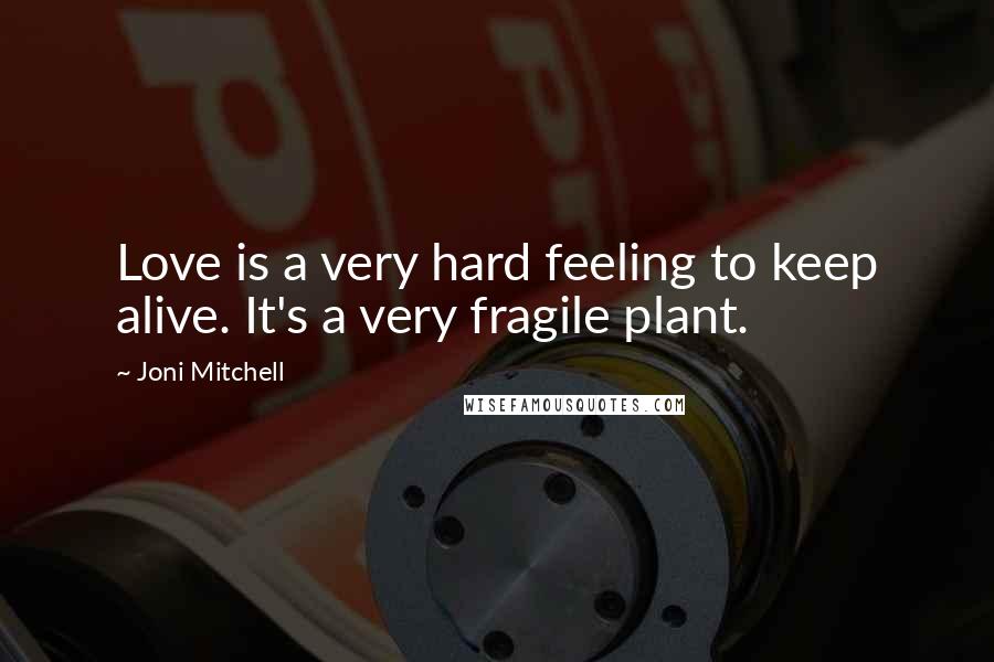 Joni Mitchell Quotes: Love is a very hard feeling to keep alive. It's a very fragile plant.