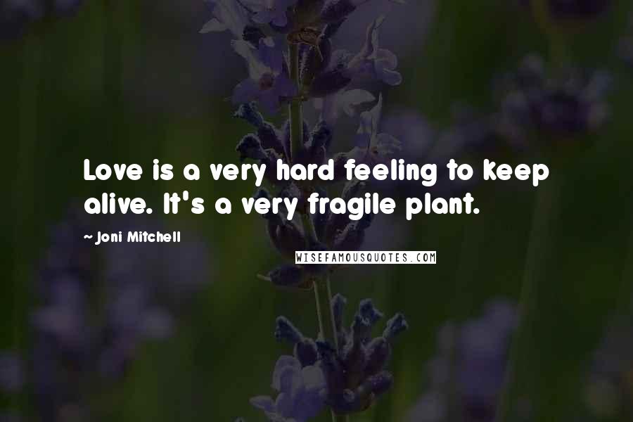 Joni Mitchell Quotes: Love is a very hard feeling to keep alive. It's a very fragile plant.