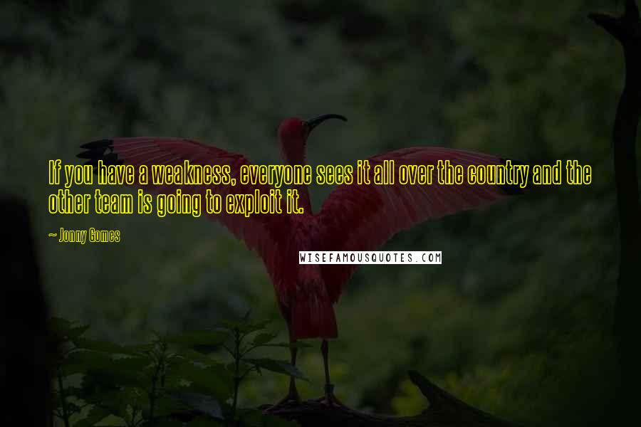 Jonny Gomes Quotes: If you have a weakness, everyone sees it all over the country and the other team is going to exploit it.