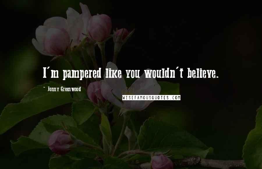 Jonny Greenwood Quotes: I'm pampered like you wouldn't believe.